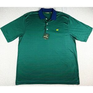 Amen Corner Collection Polo Shirt Mens XL Green Blue Stripe Golf NWT Masters